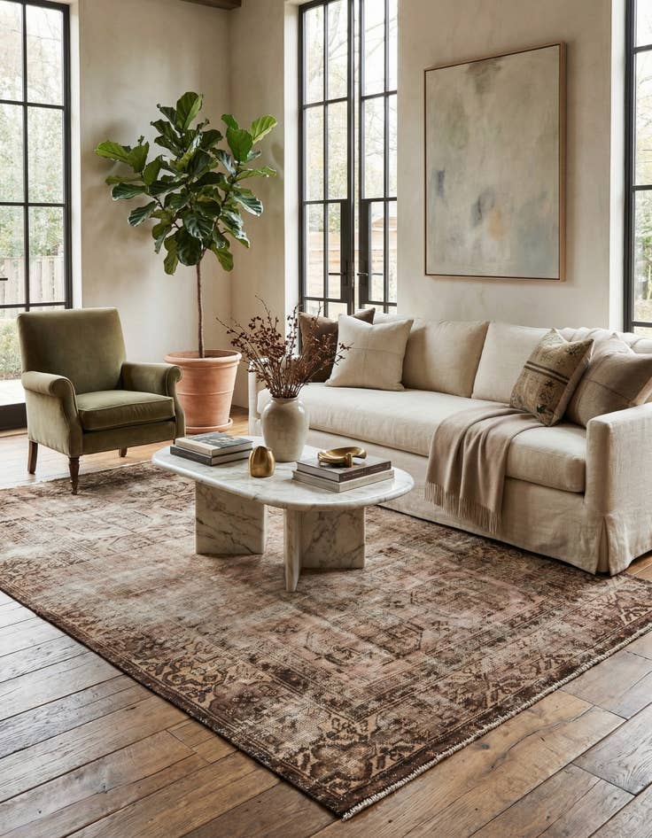 Detail image of 4' 9 x 9' 7  Hand Knotted Ultra Vintage Persian Wool Runner Rug