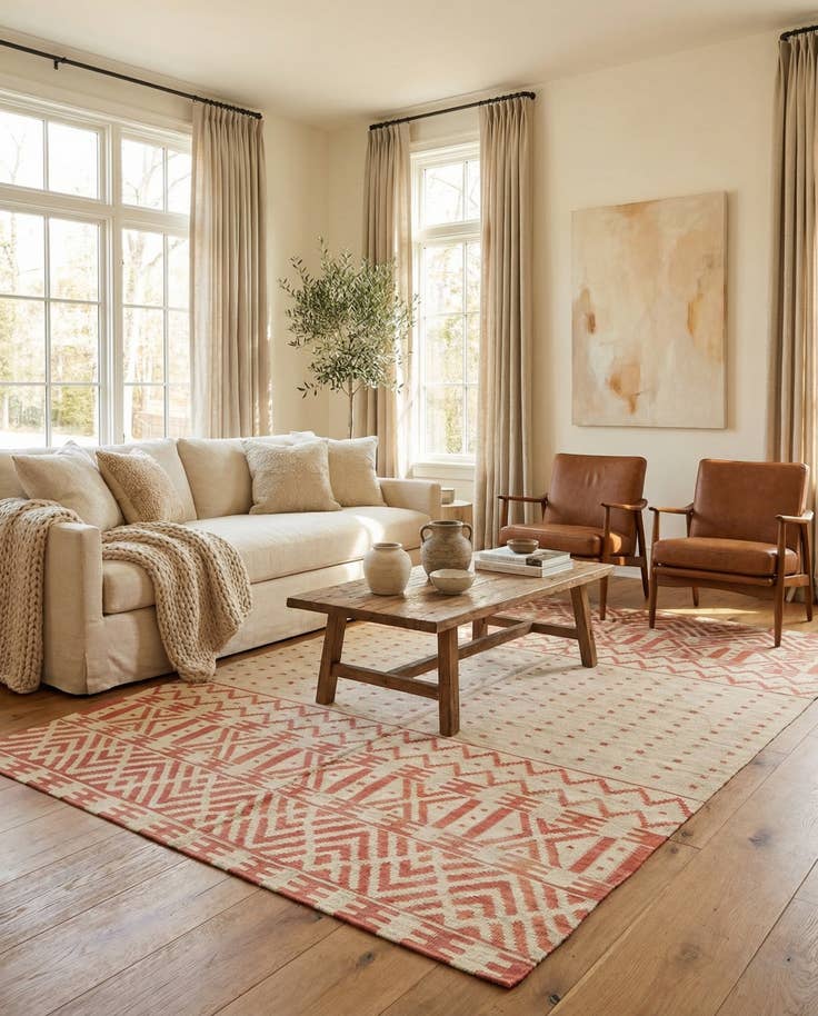 Detail image of 7' 1 x 9' 5 Hand Woven Kilim Modern Wool Rug