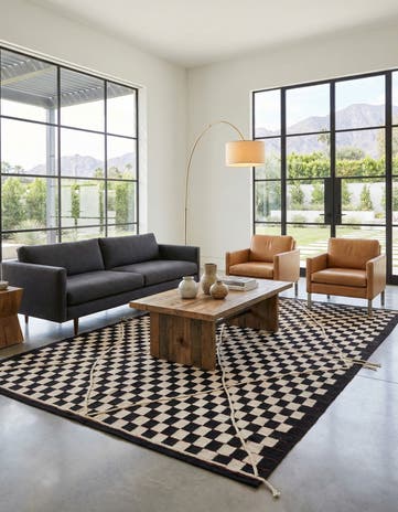 6' 6 x 9' 6 Hand Woven Kilim Modern Wool Rug