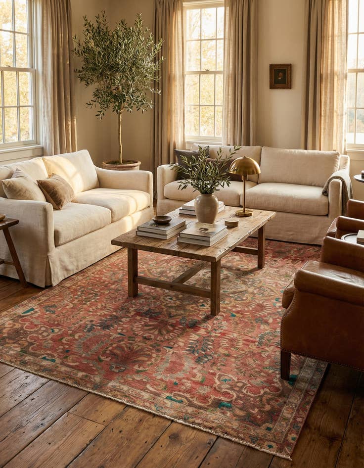 Detail image of 6' 5 x 10'  Hand Knotted Ultra Vintage Persian Wool Rug