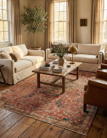 6' 5 x 10' Hand Knotted Ultra Vintage Persian Wool Rug