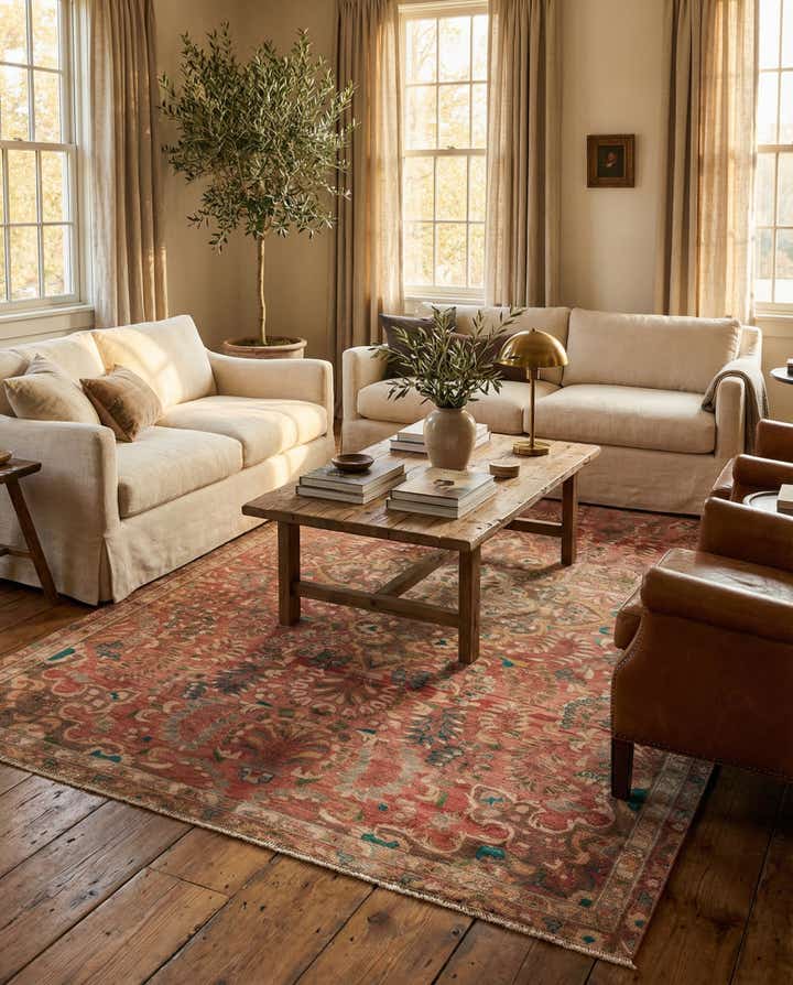 6' 5 x 10' Hand Knotted Ultra Vintage Persian Wool Rug