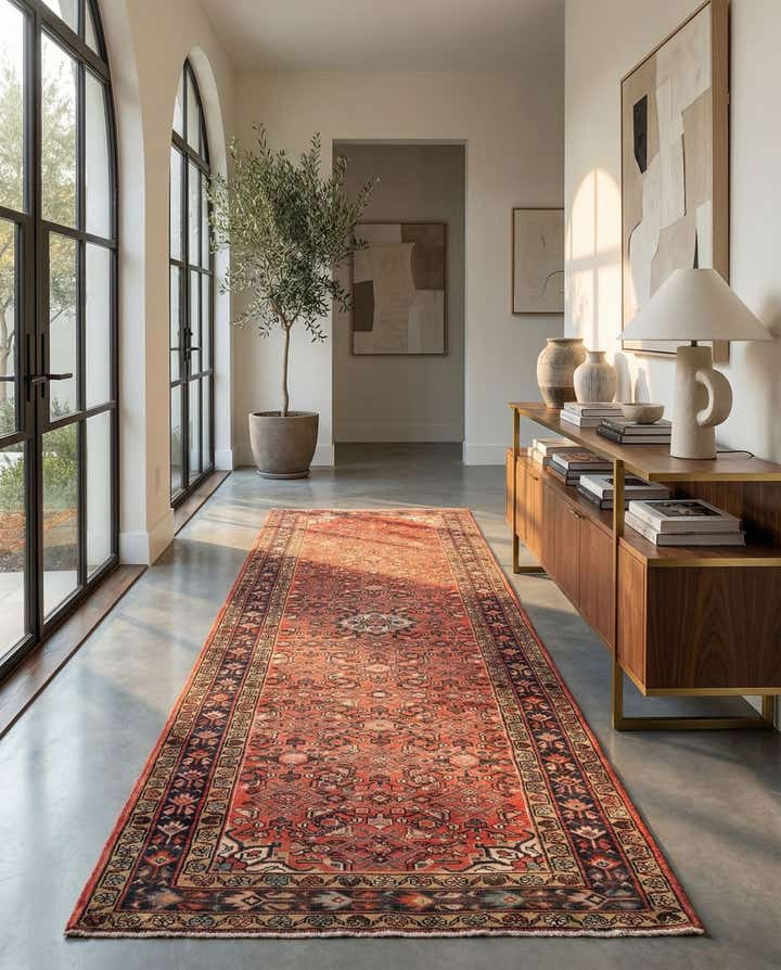 4' 2 x 10' 8 Hamedan Runner Rug