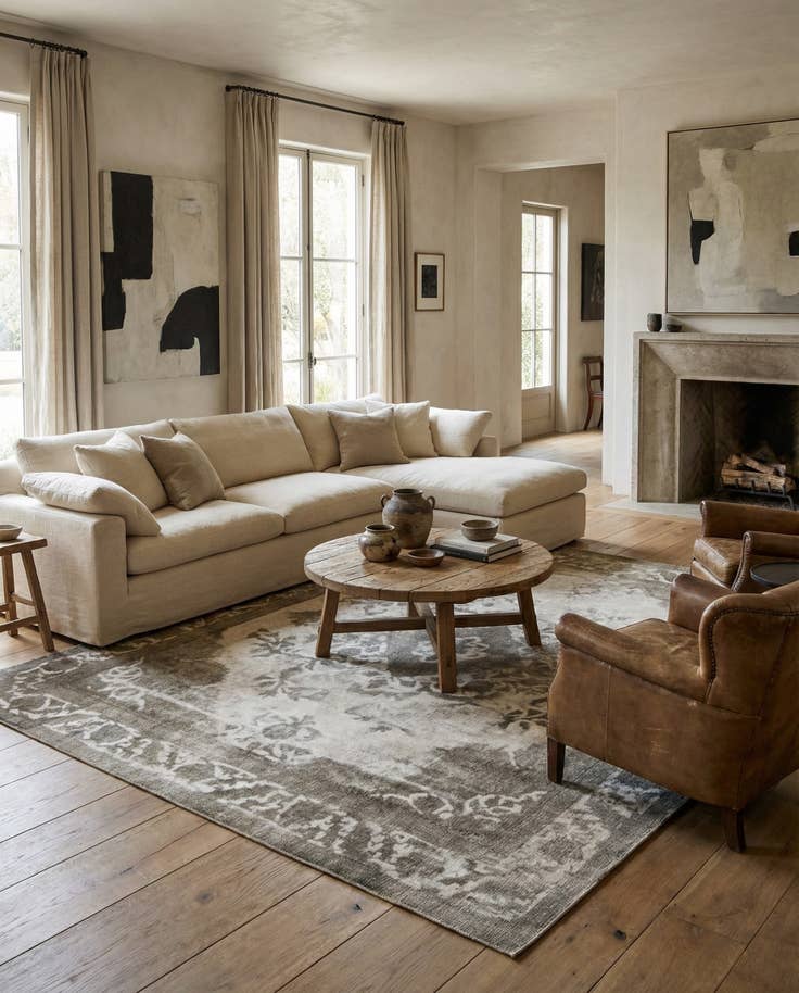 Detail image of 9' 3 x 9' 10 Hand Knotted Ultra Vintage Persian Wool Square Rug