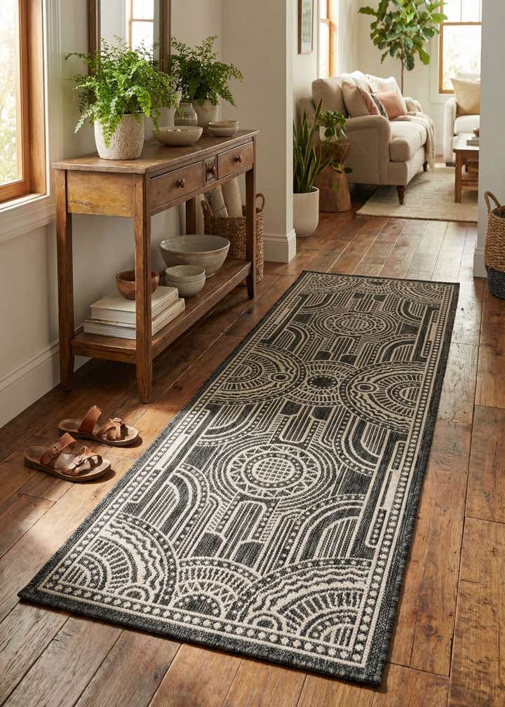 2' x 6' 1 Easy-Clean Traditional Indoor / Outdoor Runner Rug