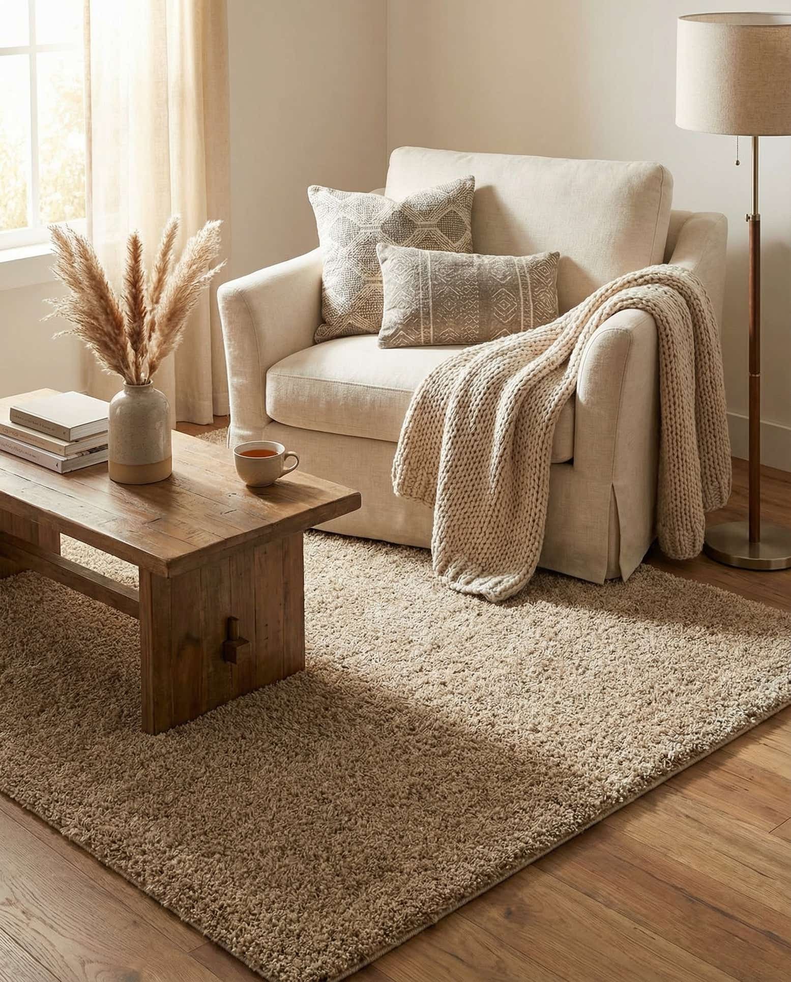 3' 3 x 5' 3 Soft Solid Shag Rug