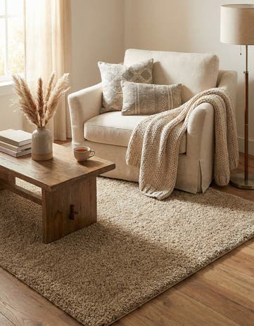 3' 3 x 5' 3 Soft Solid Shag Rug