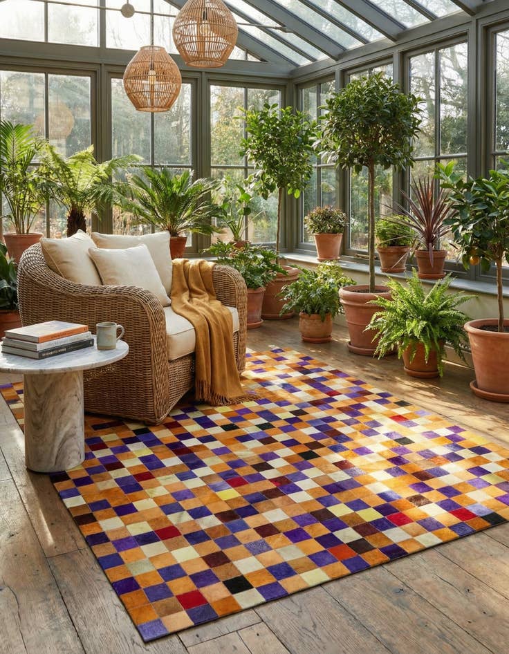 Detail image of  8' x 10' Cowhide - Patchwork Rug