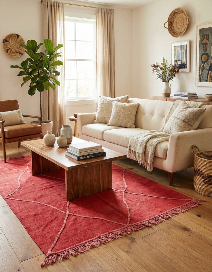 Detail image of 5' 6 x 8'  Hand Woven Kilim Modern Wool Rug