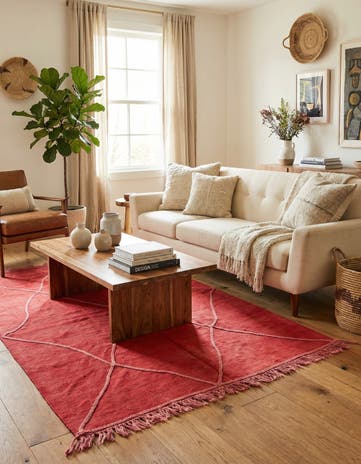 5' 6 x 8' Hand Woven Kilim Modern Wool Rug