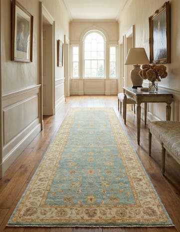 6' x 16' Hand Knotted Peshawar Ziegler Runner Rug