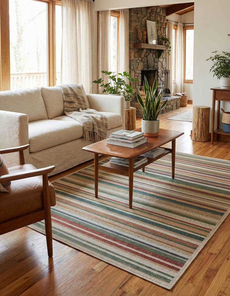 Detail image of 7' 10 x 7' 10  Washable Baja Indoor / Outdoor Square Rug