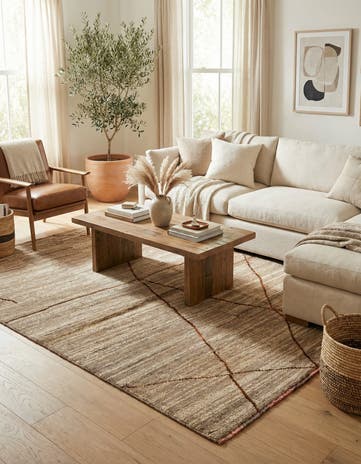 5' 9 x 8' 3 Hand Knotted Moroccan Wool Rug