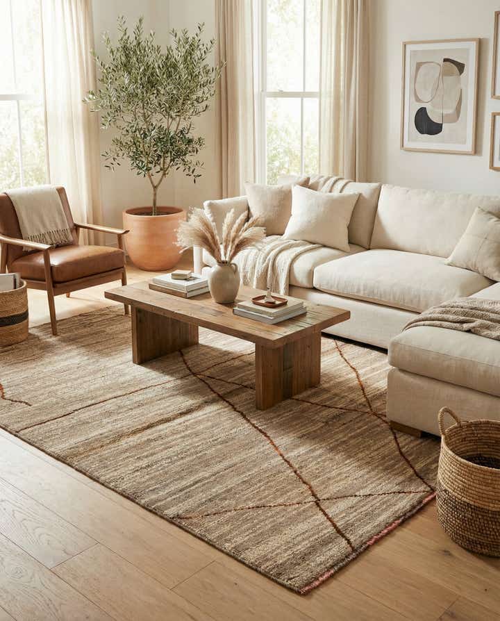 5' 9 x 8' 3 Hand Knotted Moroccan Wool Rug