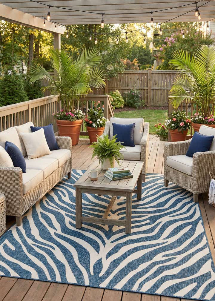 9' x 12' Easy-Clean Safari Indoor / Outdoor Rug