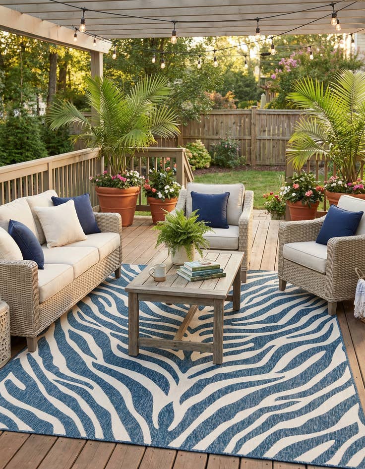 Detail image of  9' x 12'  Washable Safari Indoor / Outdoor Rug