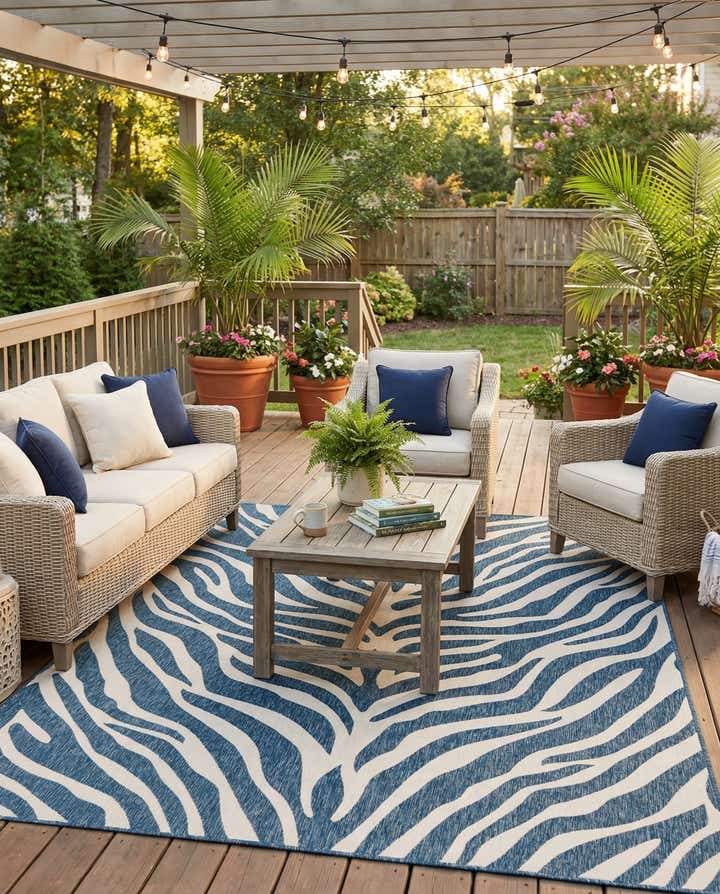 9' x 12' Easy-Clean Safari Indoor / Outdoor Rug