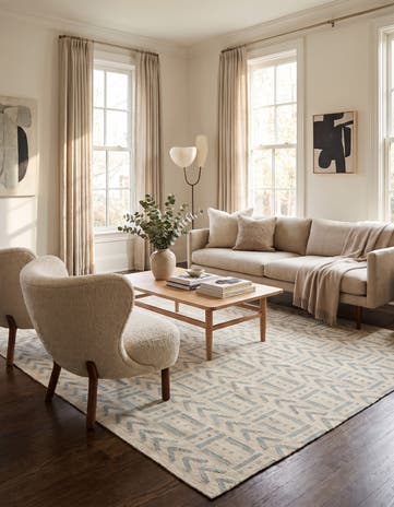 7' x 9' 7 Hand Woven Kilim Modern Wool Rug