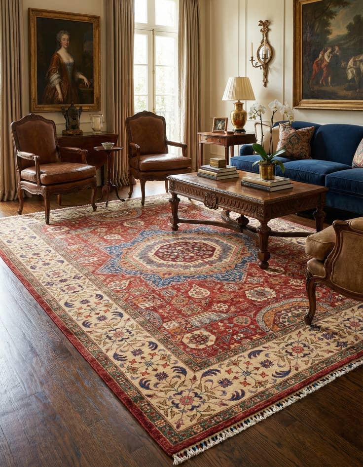 Detail image of 5' 11 x 8' 6  Hand Knotted Ariana Ziegler Rug