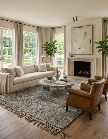 6' 9 x 9' 7 Hand Knotted Moroccan Wool Rug