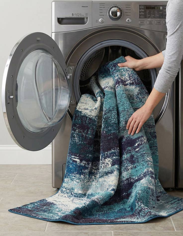 Detail image of 8' x 8'  Washable Barcelona Square Rug