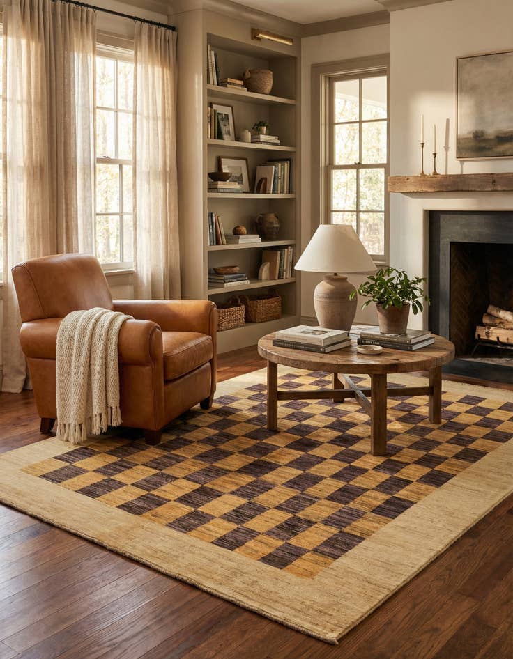 Detail image of 5' 8 x 7' 9  Hand Knotted Modern Ziegler Rug