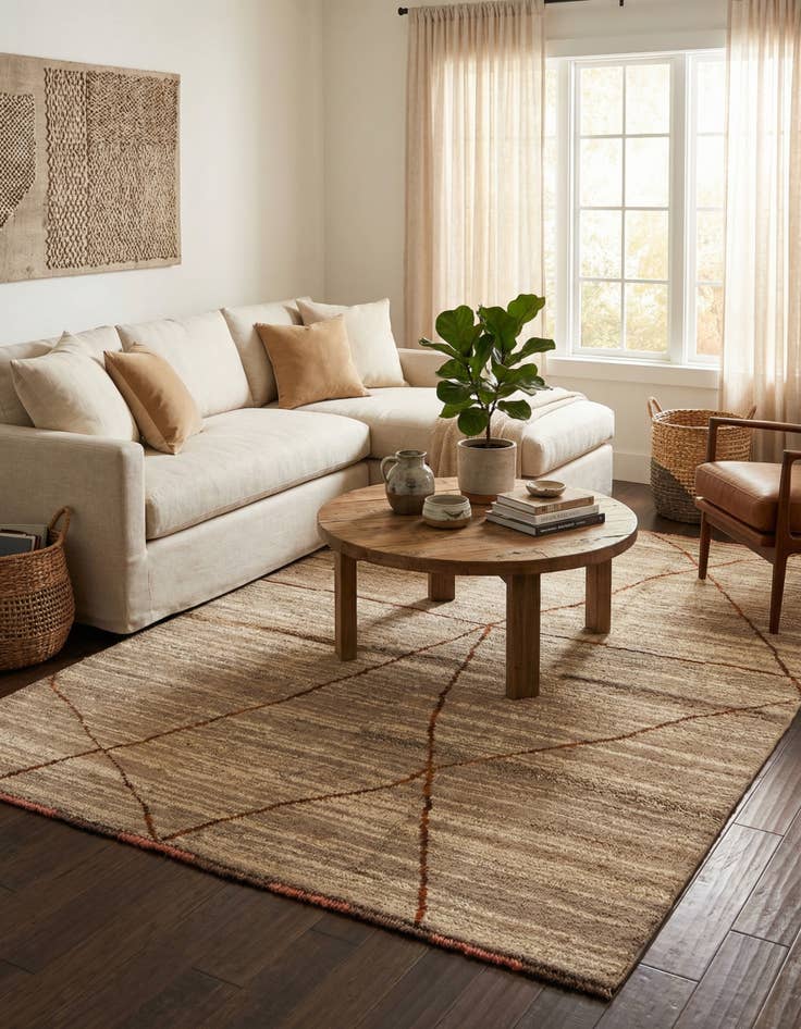 Detail image of 5' 9 x 8' 3  Hand Knotted Moroccan Wool Rug