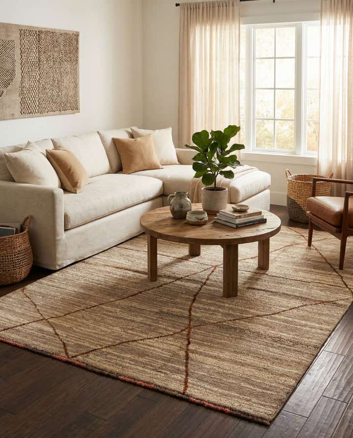 5' 9 x 8' 3 Hand Knotted Moroccan Wool Rug