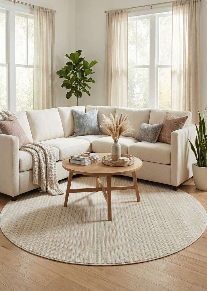 7' 10 x 7' 10 Easy-Clean Sabrina Soto Indoor / Outdoor Round Rug