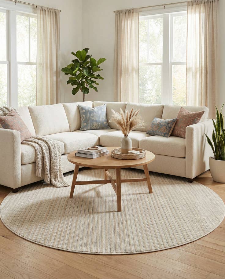 Detail image of 7' 10 x 7' 10 Easy-Clean Sabrina Soto Indoor / Outdoor Round Rug