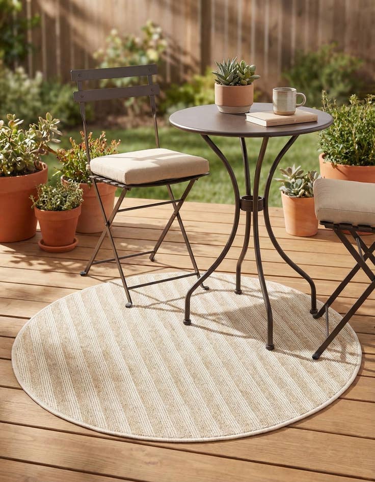 Detail image of  3' x 3'  Washable Sabrina Soto Indoor / Outdoor Round Rug