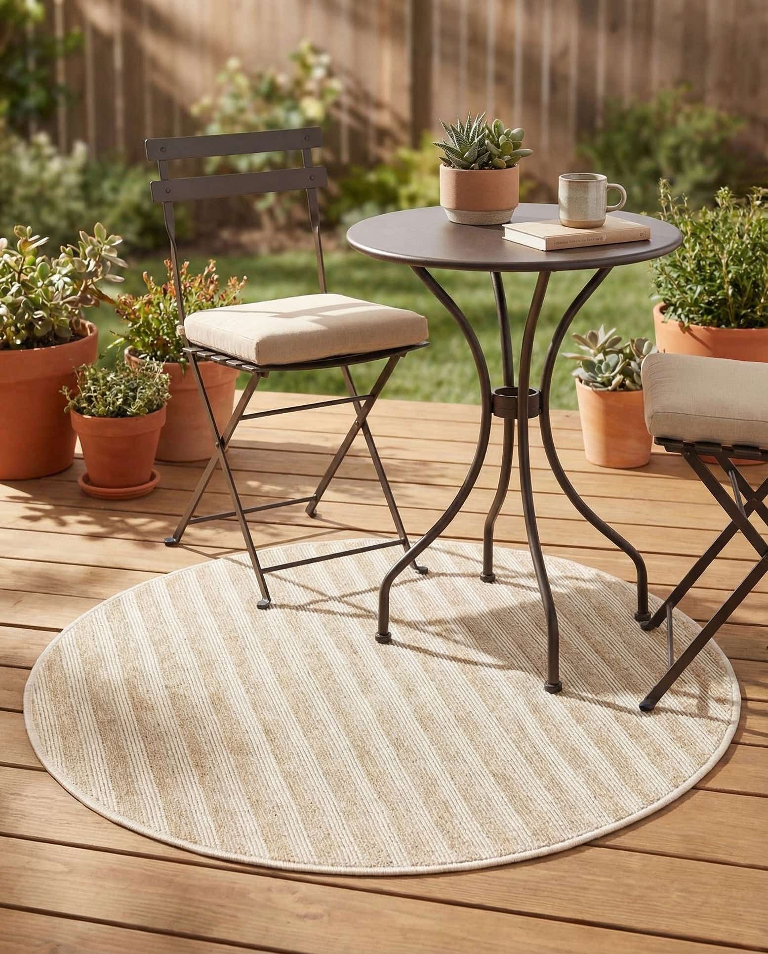 3' x 3' Easy-Clean Sabrina Soto Indoor / Outdoor Round Rug