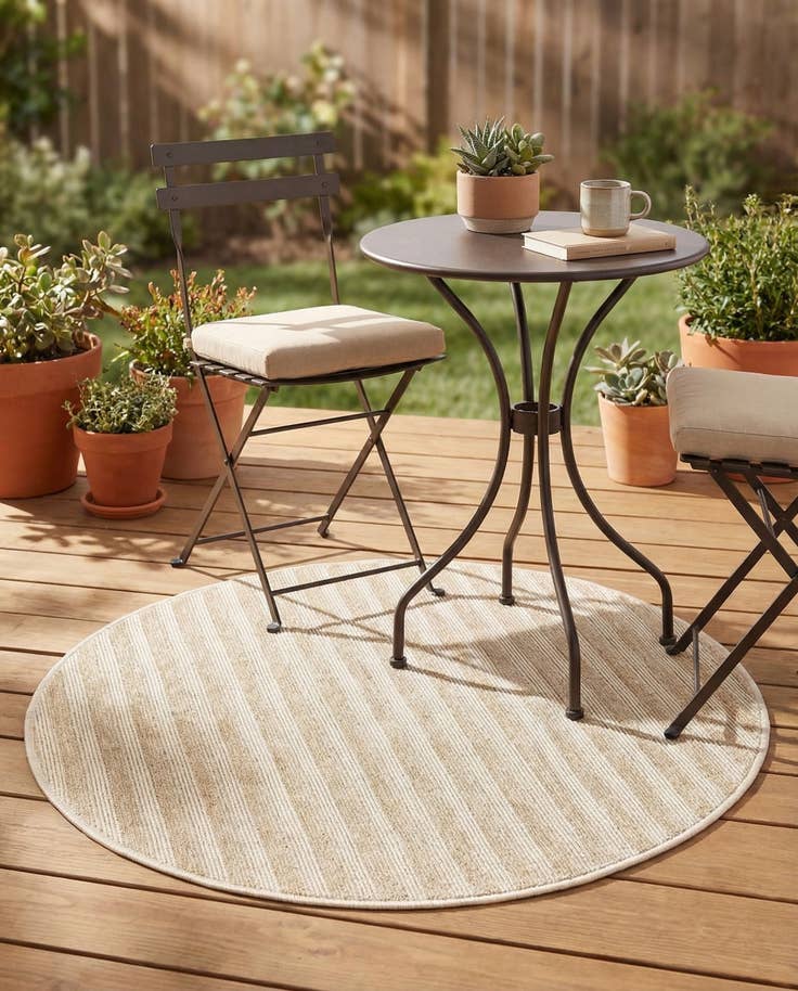 Detail image of 3' x 3' Easy-Clean Sabrina Soto Indoor / Outdoor Round Rug