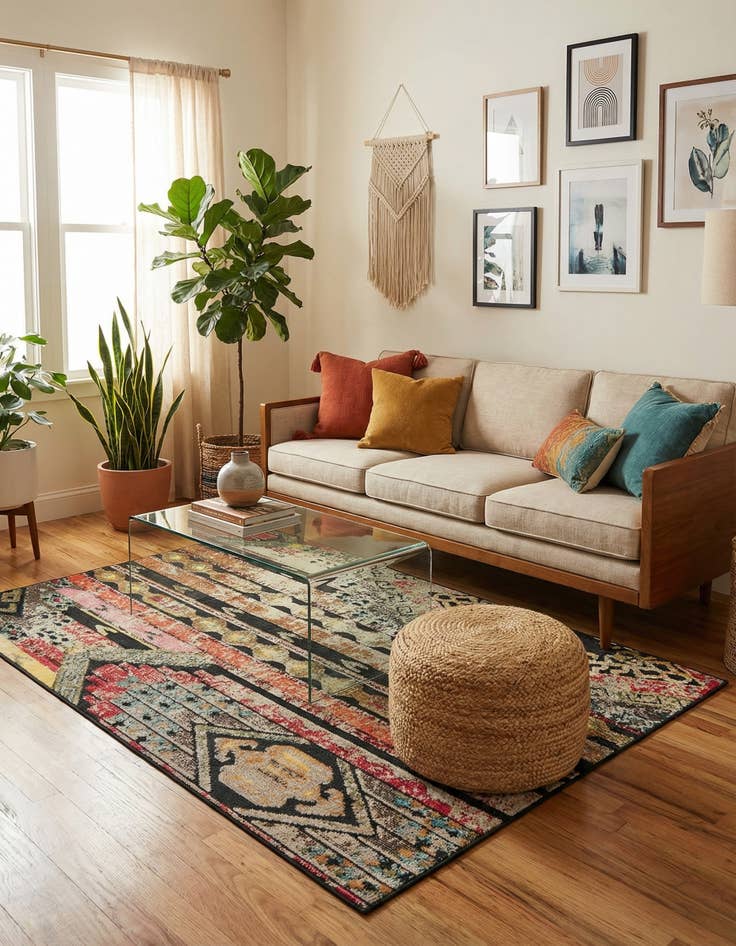 Detail image of  5' 3 x 8'  Washable Casablanca Indoor / Outdoor Rug