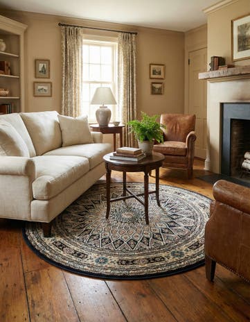 4' x 4' Nain Design Round Rug
