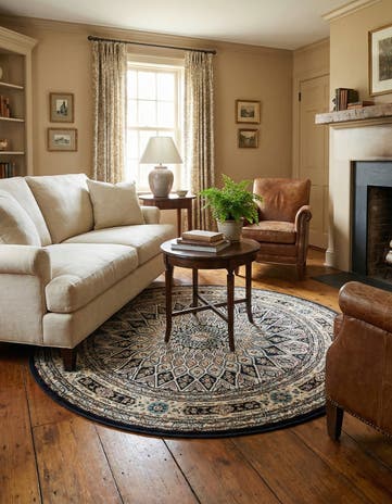 4' x 4' Nain Design Round Rug