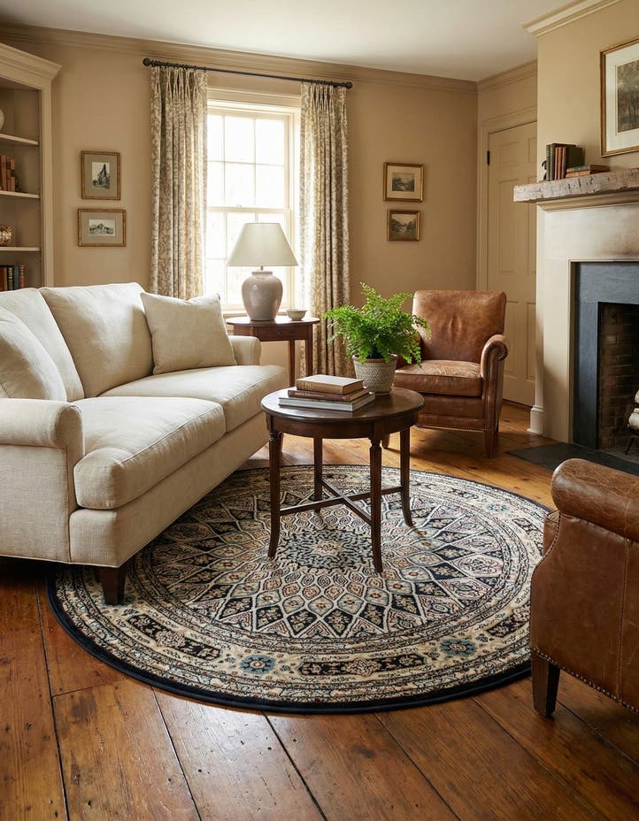 4' x 4' Nain Design Round Rug
