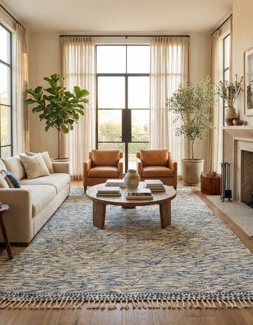 6' 8 x 10' Hand Knotted Moroccan Wool Rug