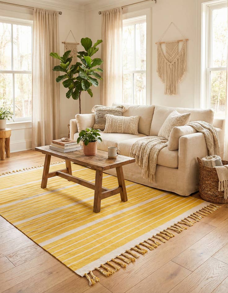 Detail image of 8' x 10'  Hand Woven Chindi Cotton Rug