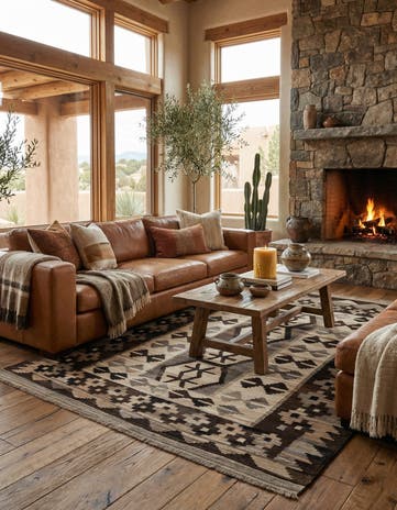5' x 6' 9 Hand Woven Kilim Maymana Wool Rug