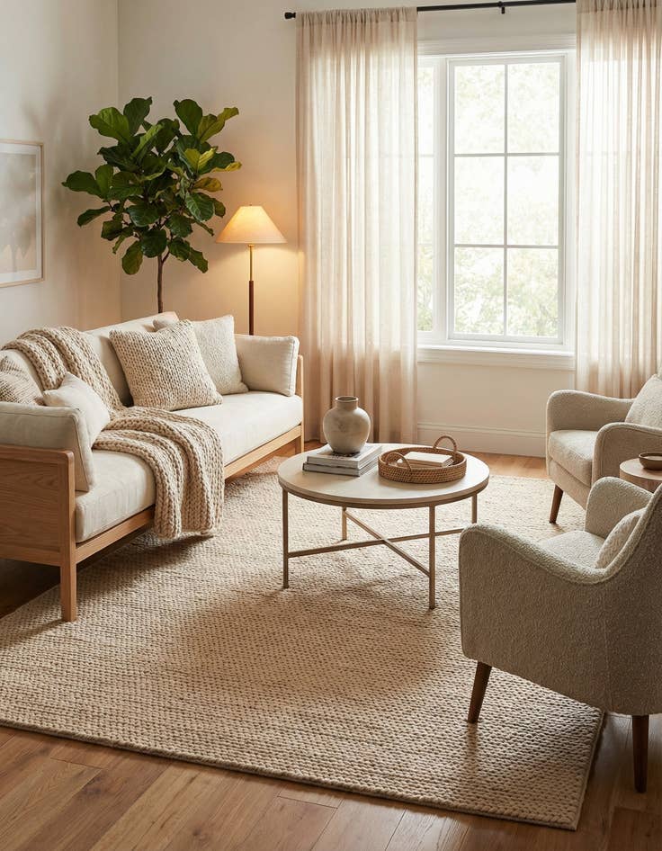 Detail image of 7' 10 x 10'  Hand Woven Lana New Zealand Wool Rug