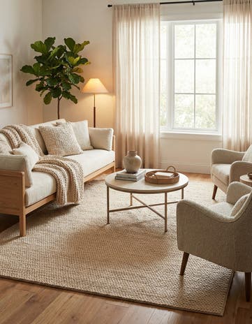 Taupe Hand Woven Lana New Zealand Wool Rug