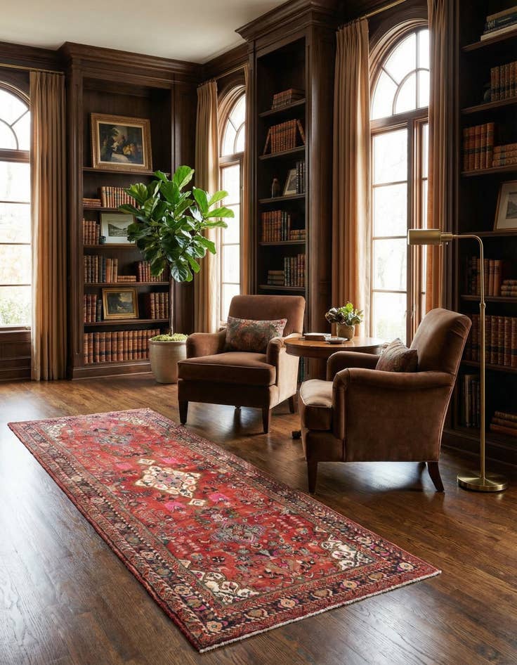 Detail image of 3' 6 x 9' 6 Hamedan Runner Rug