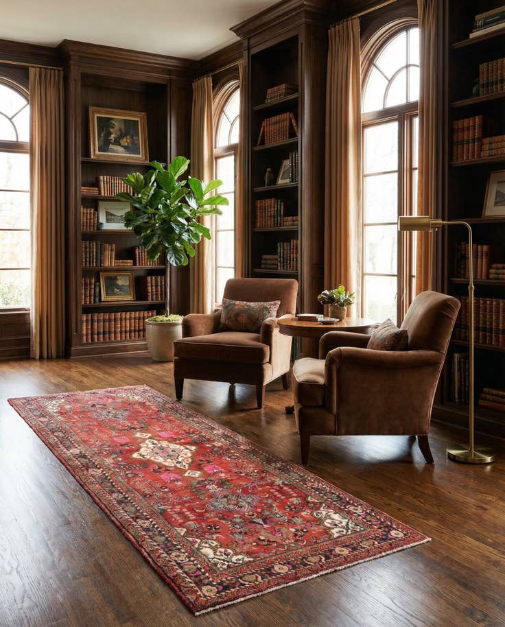 Detail image of 3' 6 x 9' 6 Hamedan Runner Rug