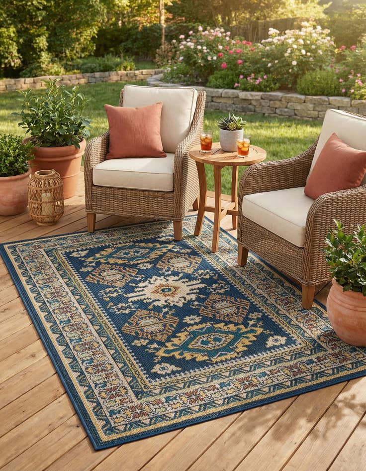 Detail image of 4' x 6'  Washable Baja Indoor / Outdoor Rug