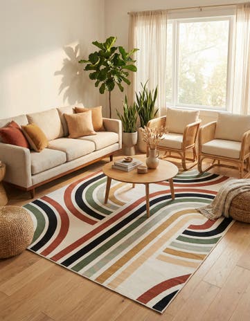 Easy-Clean Modern Indoor / Outdoor Rug