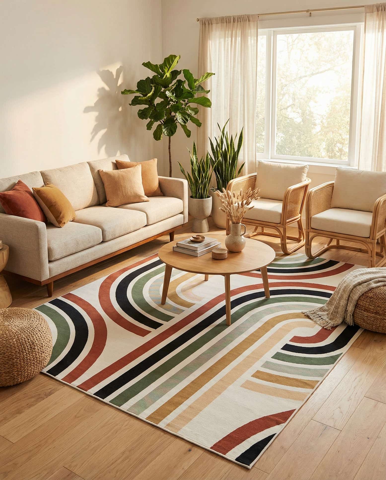 7' 10 x 10' Easy-Clean Modern Indoor / Outdoor Rug