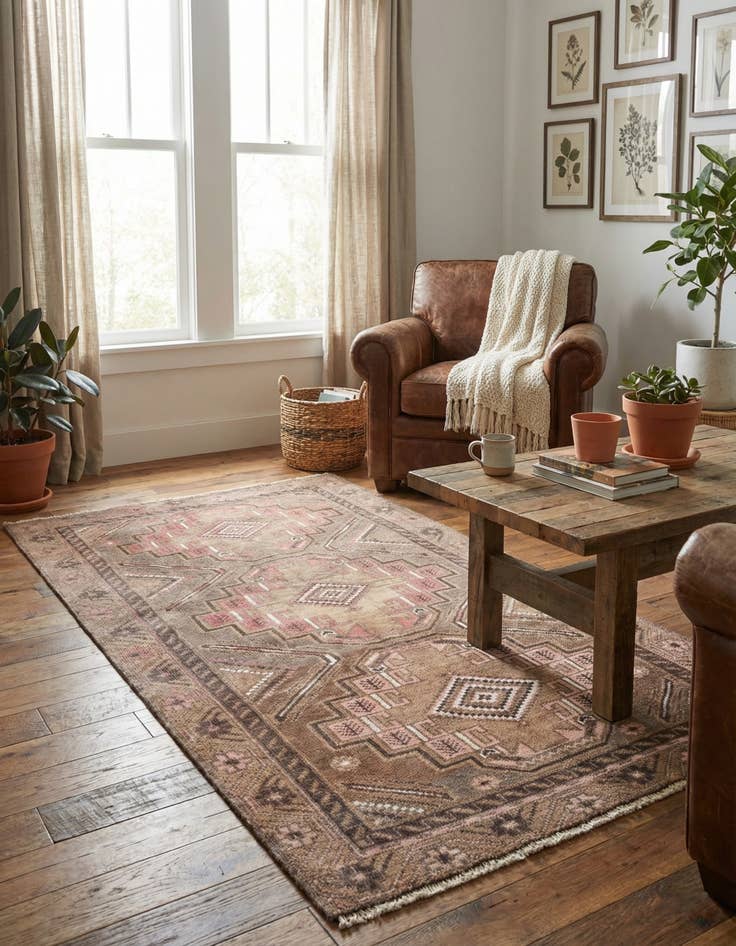 Detail image of  3' 4 x 6' 4  Hand Knotted Ultra Vintage Persian Wool Runner Rug