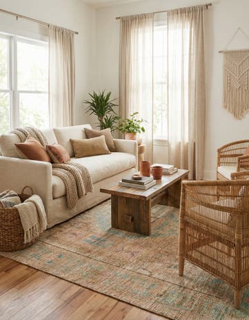Khaki and Ivory Hand Woven Chenille Jute Rug