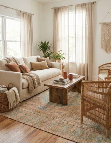 Khaki and Ivory Hand Woven Chenille Jute Rug